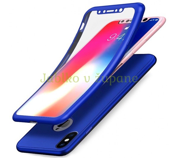 360° kryt Mate silikónový iPhone X, XS - modrý